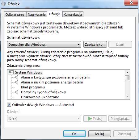 Dzwieki-systemowe-Windows Sześć sposobów na przyspieszenie Windows 7. Poprawiamy wydajność Siódemki za darmo.